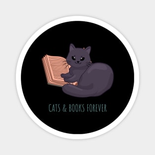 Easily Distracted by Cats and Books Magnet